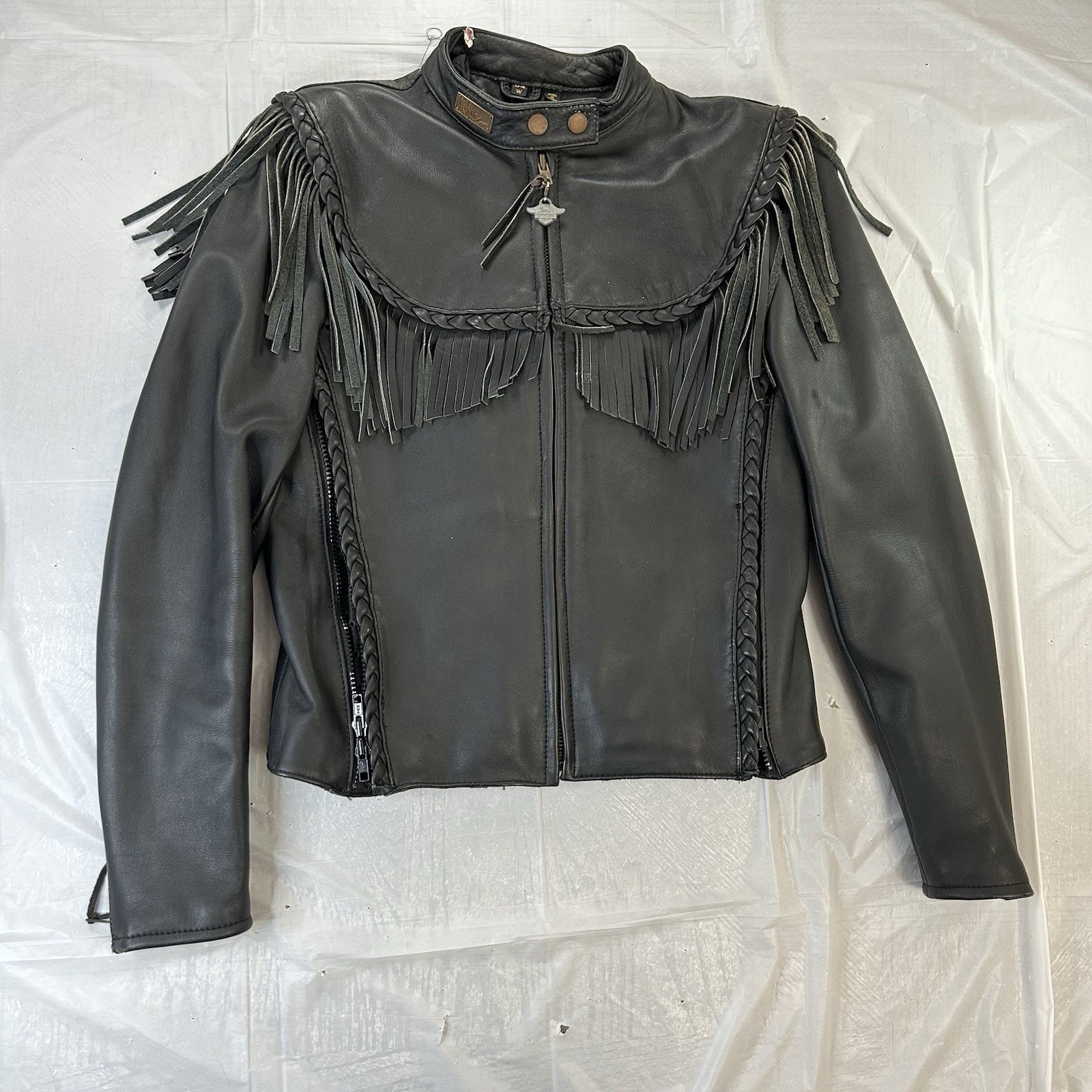 Vtg Harley Davidson Willie G Leather Jacket Size 34 Womans